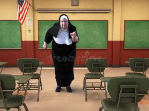 illustration-funny-catholic-school-nun-teacher-classroom-pointing-her-angry-finger-naughty-student-perhaps-134321614
